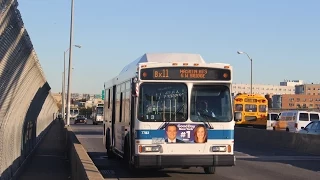 1999 Orion V Bx13 and Orion VII Gen-II CNG Bx11 on the Alexander Hamilton Bridge 10-27-14