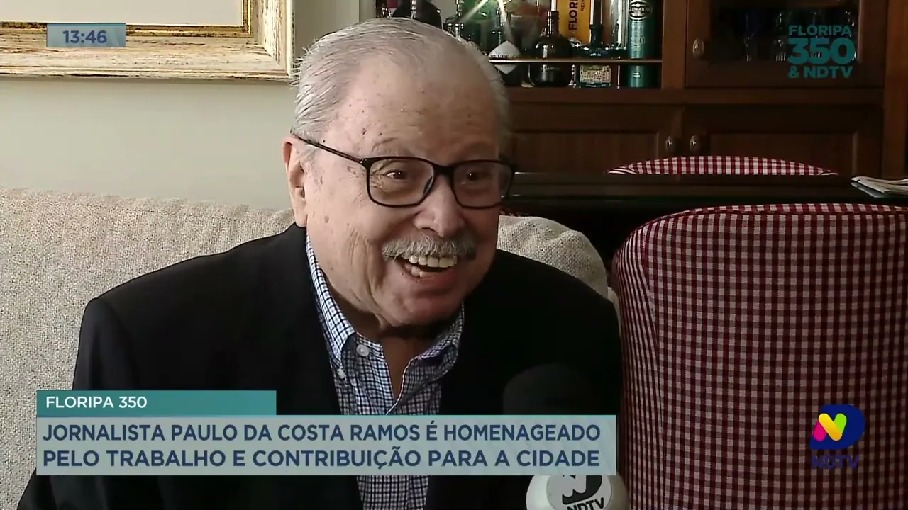 Floripa 350: jornalista Paulo da Costa é homenageado pelo trabalho e contribuição para a cidade