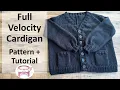 Sentro Knitting Machine Cardigan with pockets pattern tutorial beginner project