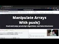 Manipulate Arrays With push Basic JavaScript freeCodeCamp tutorial