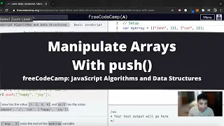 Manipulate Arrays With push Basic JavaScript freeCodeCamp tutorial