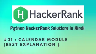 Hackerrank Calendar Module Python HackerRank Solutions in Hindi