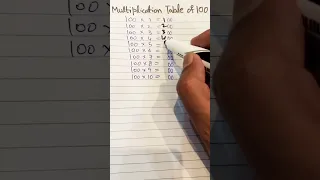 Table of 100 100 times table Multiplication table of 100 Math tricks math shortcuts