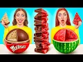 Download Lagu Tantangan Makanan Asli vs Makanan Cokelat | Tantangan Gila oleh Jelly DO Challenge