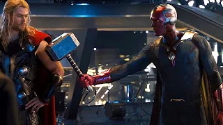 Vision Lifts Thor's Hammer Scene - Avengers: Age of Ultron - Movie Clip HD
