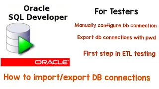 Oracle SQL Developer - How to establish DB connection manually and using json file