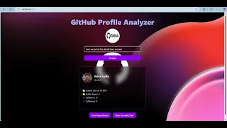 GitHub Profile Analyzer Web App React ShadCN UI Recharts Responsive API Powered Dashboard