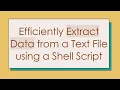 Efficiently Extract Data from a Text File using a Shell Script