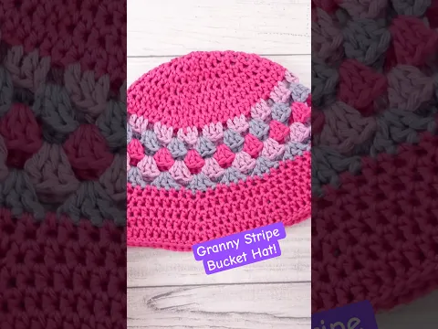 💕 Granny Stripe Bucket Hat! #fiberfluxcrochet