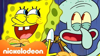 Bob Esponja | 4 Horas de los MEJORES Momentos de Bob Esponja y Calamardo 🧽🦑 | Nickelodeon en Español