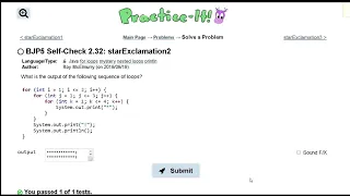 Java Practice It 2 32 starExclamation2 nested for loop