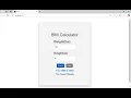 BMI Calculator using react JS HTML