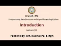 Programming Data Structure and Algorithms Using Python Introduction AKTU Digital Education