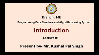 Programming Data Structure and Algorithms Using Python Introduction AKTU Digital Education
