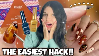 I Tried the VIRAL Tortoiseshell Nail Art Trend 3 EASY Steps Beetles NEW Fall Gel Polish Sets