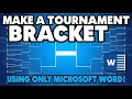 Create a Pro Tournament Bracket in Microsoft Word SO EASY You Won t Believe It