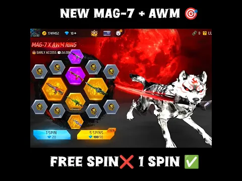 1 SPIN TRICK💡 MAG-7 ❌ AWM 👽 || FREEFIRENEWEVENT SAIKUL GAMER