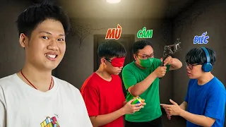 3 người MÙ, CÂM, ĐIẾC cùng giải 1 khối rubik