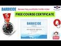 Free Courses with Certificate by BARBICIDE answer key of BARBICIDE