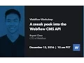 Webflow Workshop A sneak peek into the Webflow CMS API