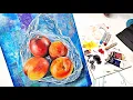 Drawing Oils on Collage: Nectarine Mixed Media Timelapse