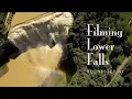 Filming Lower Falls Rochester NY incredible waterfall on Genesee river 110 ft drop drone footage