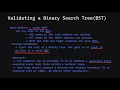Validating a Binary Search Tree BST Data Structures and Algorithms