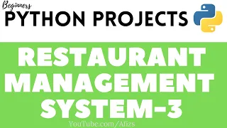 Python Projects - 1 Restaurant Management System