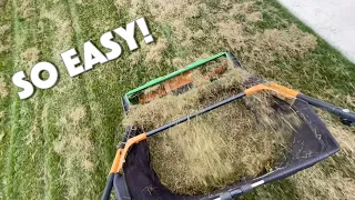 A BETTER WAY To Collect Your THATCH - Dethatching and Overseeding