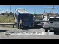 Crash in Los Alamos leaves city bus stuck on berm