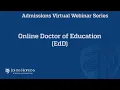 Inside the Johns Hopkins Online EdD Program Overview Application Tips August 2025