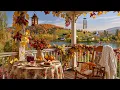 Beautiful Autumn Countryside Morning 🍂🏡 Cozy Porch, Birds & Gentle Water Sounds