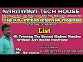 Fetching The Second Highest Number Without Any Builtin Function Mr Narayana NTH 9010607010