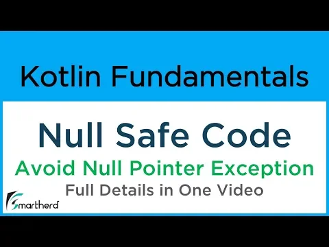 Kotlin Null Safe Operators. Safe Call, with Let, Elvis & Non-null operator. Kotlin Tutorials #12.1 - YouTube thumbnail