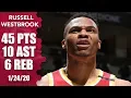 Russell Westbrook drops season-high 45 points for Rockets vs Timberwolves 2019-20 NBA Highlights