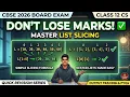 Lists in Python PYQs Slicing Traversal Nested Lists CBSE Class 12 CS 2027 Quick Revision