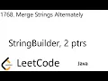 LeetCode 1768 Merge Strings Alternately StringBuilder 2 Pointers Java