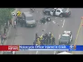 LAPD Motorcycle Officer Hospitalized After Crash With Minivan In Van Nuys