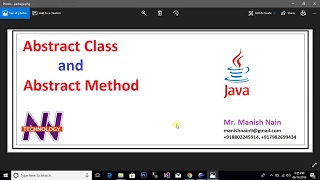 Java Tutorial for beginners abstract class in java abstract method in java manish nain
