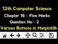 Various Buttons in a matplotlib window 12th Computer Science Chapter 16 five mark 2nd Question