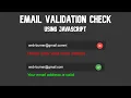 Email Validation Check Using Javascript WEB BURNER