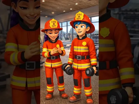 🚒🔥❤️ Baby Saja y Rumi | Bomberos 👩‍🚒🧯 #kpopdemonhunters #shorts