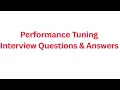 Performance tuning interview questions and answers SQL performance tuning Query Optimization