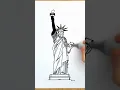 How to Draw American statues of Liberty in easy way