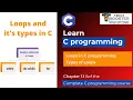 Loops and its Types in C language C Programming Tutorial C Programming Course Lecture 17