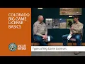 Colorado s Big Game License Basics License Types