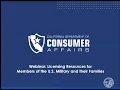 CA DCA Webinar Licensing Resources for Members of the U S Military and their Families - 2024