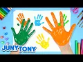 Fun with Handprints Finger Painting for Kids Art Play Preschool Songs JunyTony