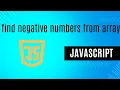 find the negative numbers of an array JavaScript Minar Hossain