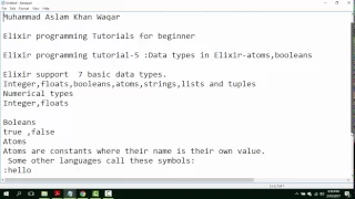 Elixir Programming Tutorials for absolute beginners tutorial 5 - Data types in elixir-Atoms Booleans